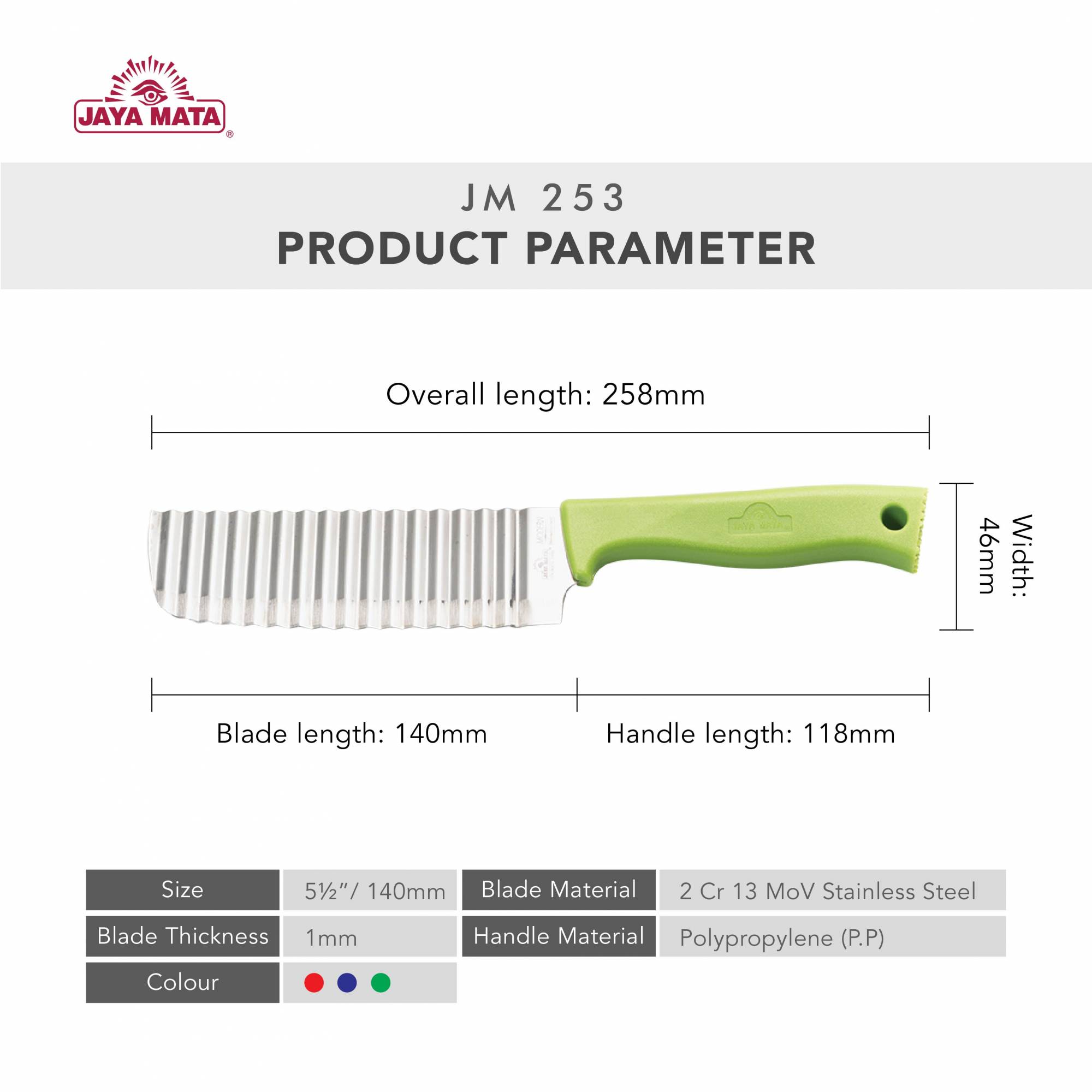 JM253 Crinkle Cutter Knife 51/2"