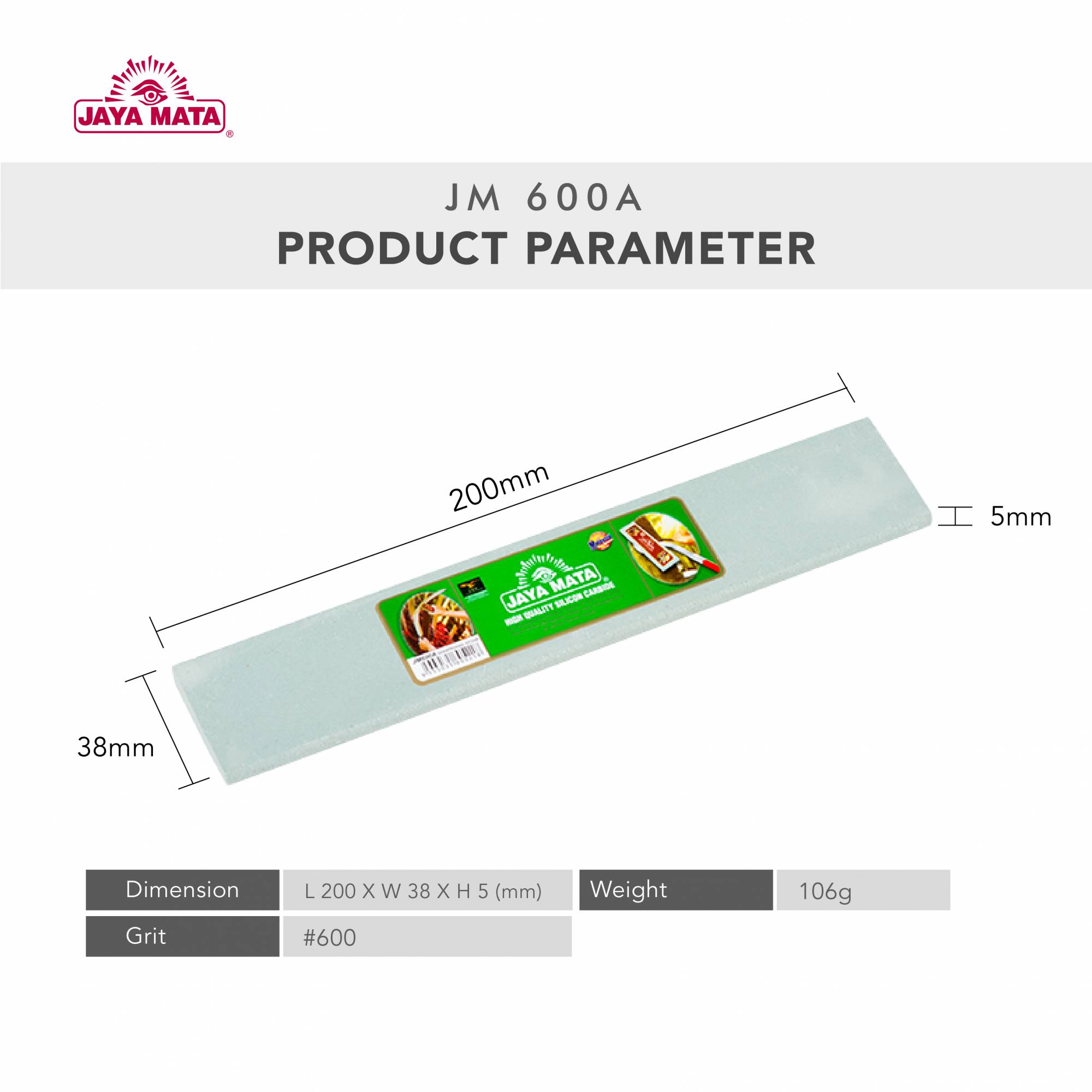 JM600A Rubber Tapping Knife Sharpening Stone Green Grit 600
