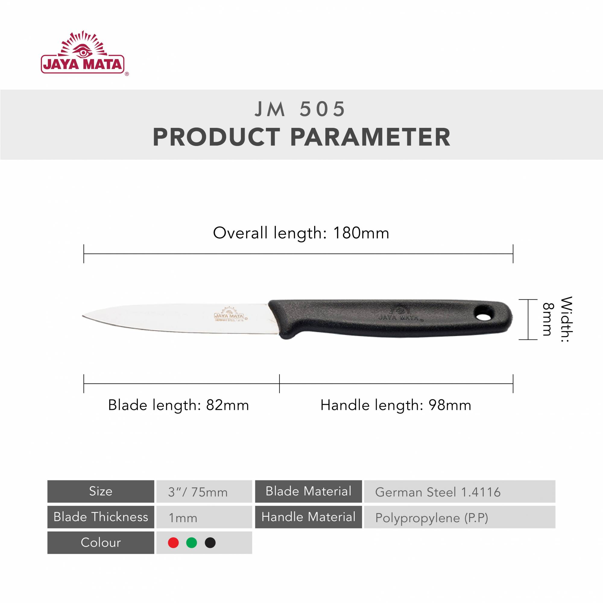 JM505 Paring Knife With Safety Cover