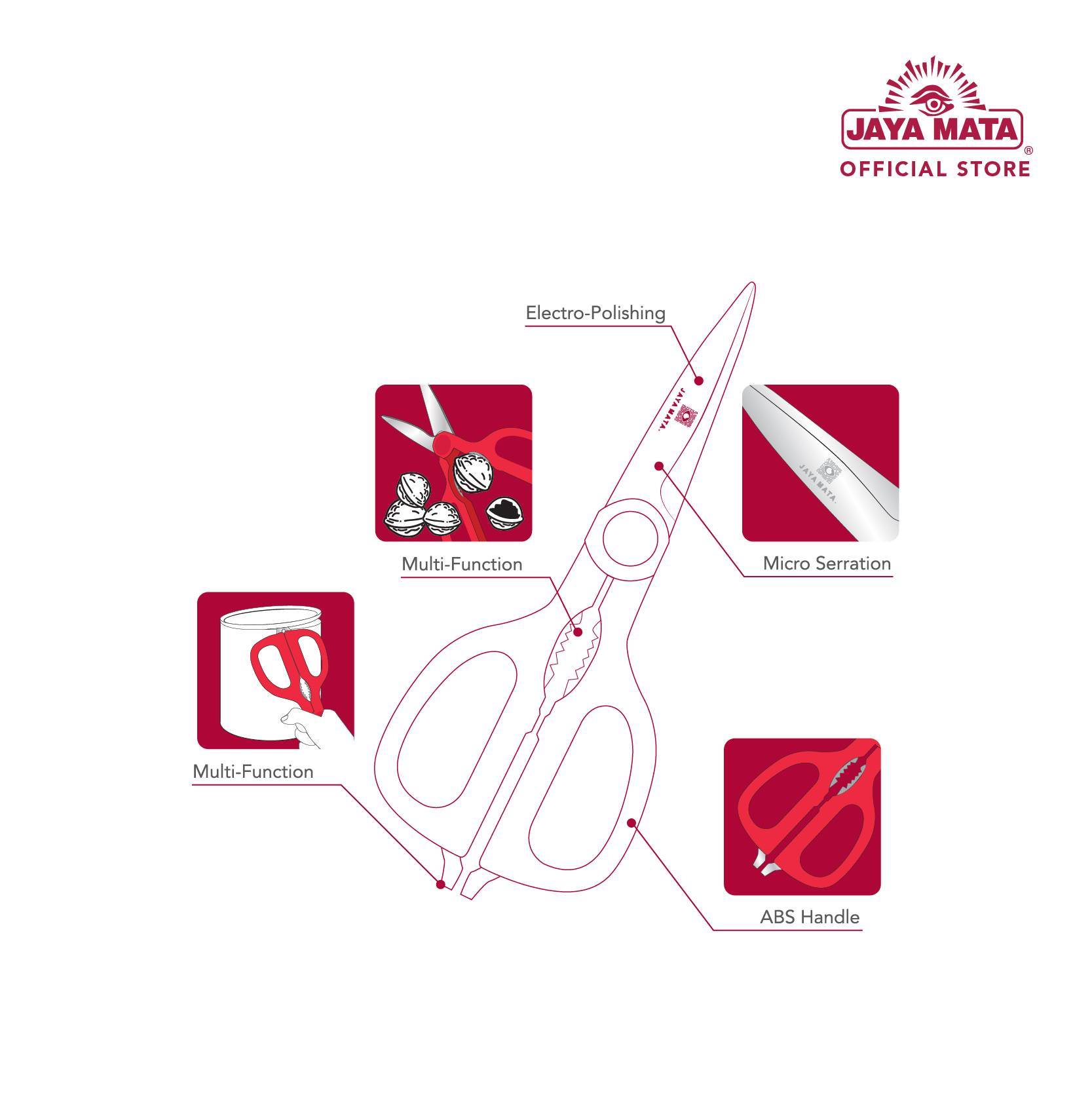 Jaya Mata Diwali 5In1 Kitchen Tools Combo Set B (Red/Blue)